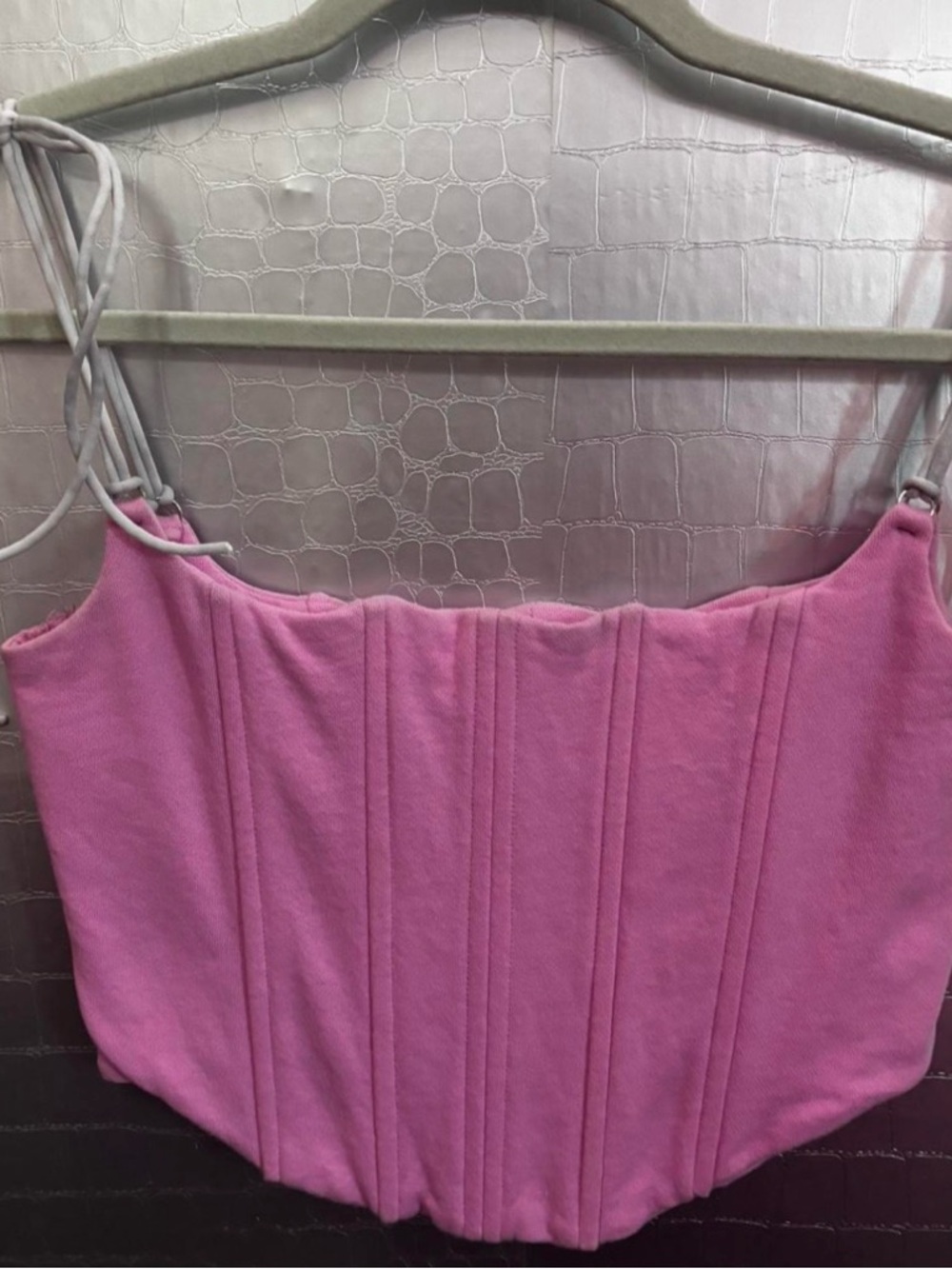 Adika Pink Corset-Style Crop Top